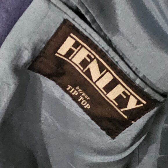 Henley Blue suede sports Blazer Blue satin interior 3 button up front - Picture 5 of 6